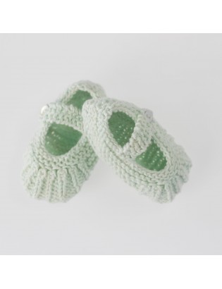 Sapatinhos tricot verde-água