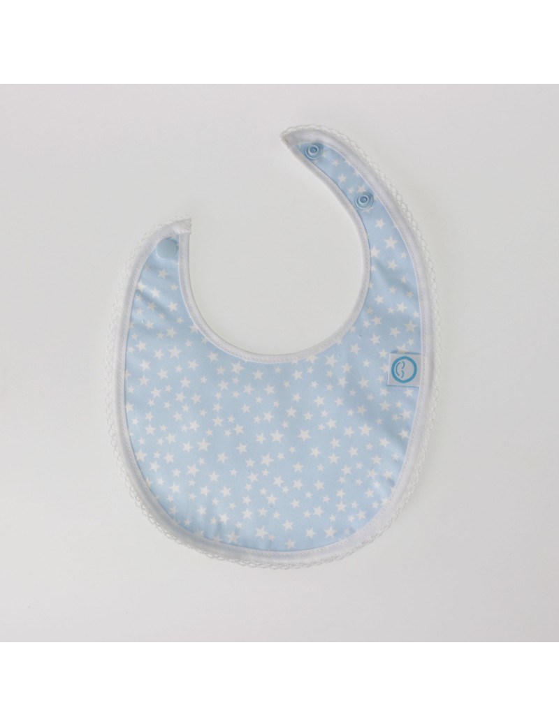 Babete azul estrelas brancas