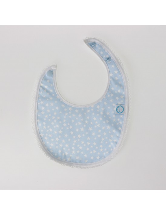 Babete azul estrelas brancas