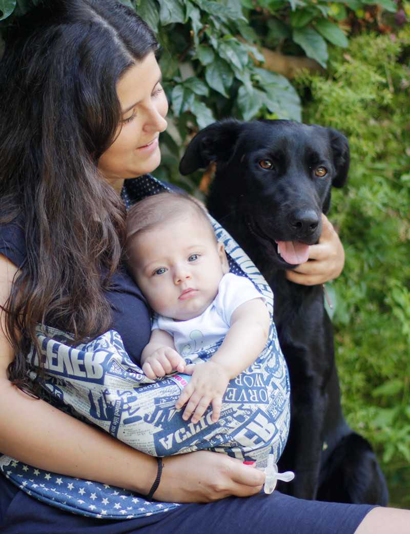 Babywearing fácil: Sling Pouch sem nós nem argolas.
