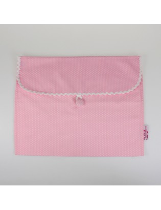 Bolsa Muda de Roupa - rosa pintas brancas